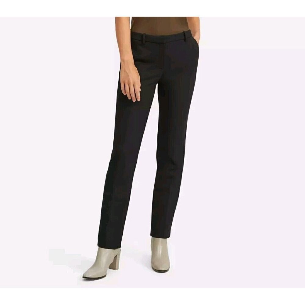 Theory Treeca Tailored Trouser Pants Double Knit Jersey Black Women’s Size 6